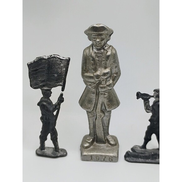 Lot Of 6) 5 Aluminum WWI Soldiers + 1976 Minute Man Revolitionary Bicentennial - Picture 5 of 16